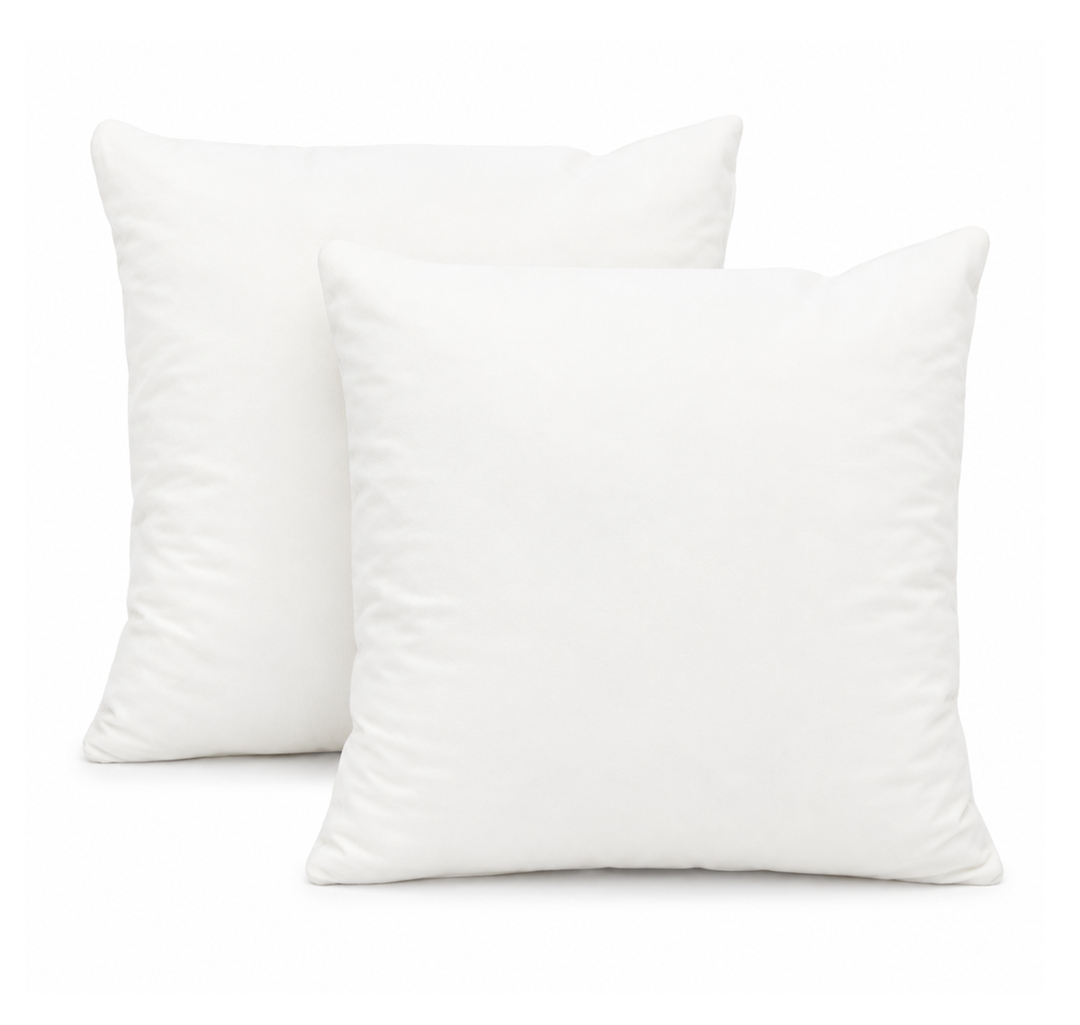 Set van 2 witte binnenkussens 45x45 cm, vierkant vulkussen met memory foam en polyester